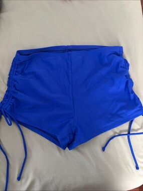 Women's Royal Blue Drawstring Side Swim Shorts